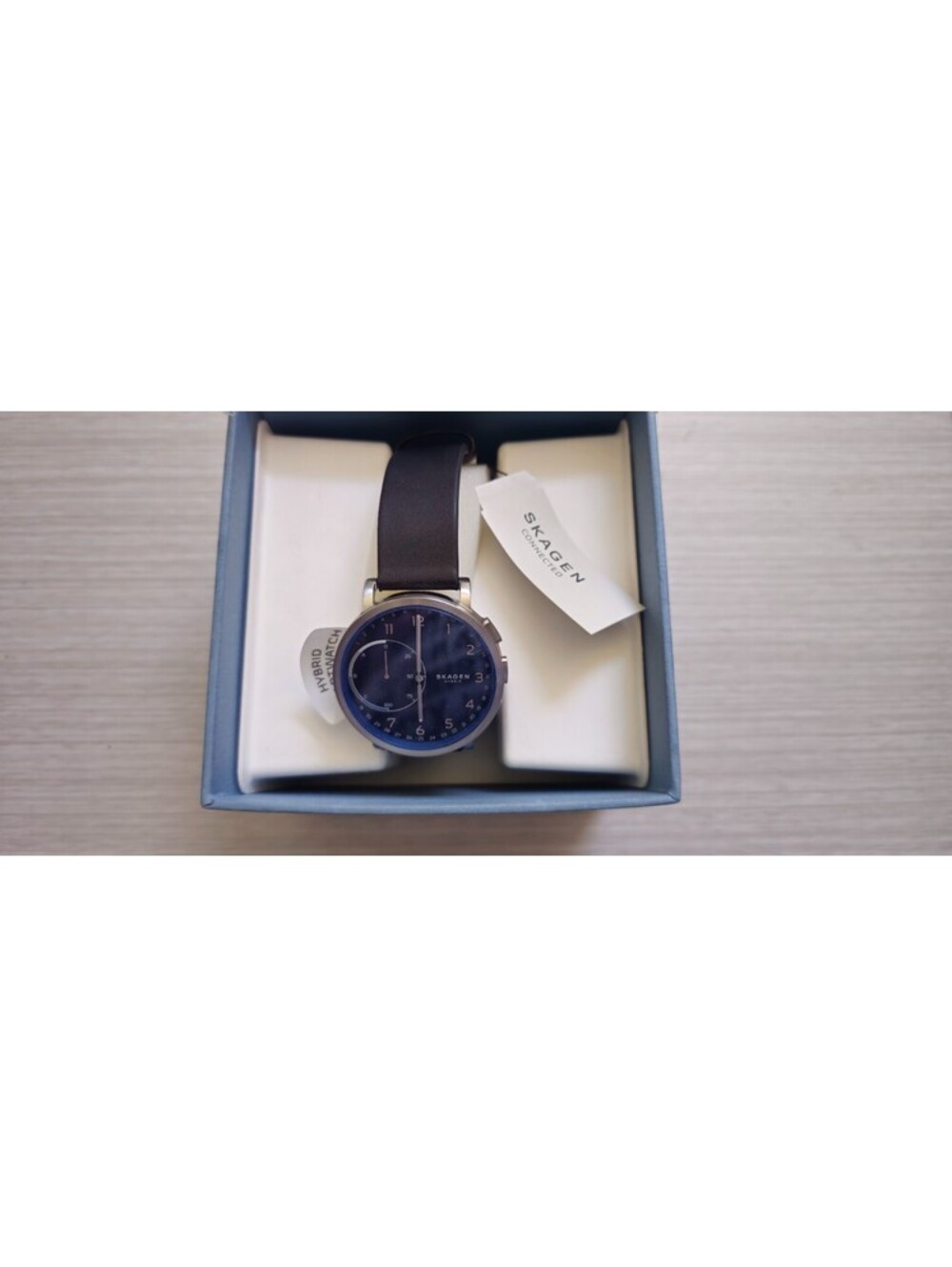 Skagen Hybrid 42mm Smartwatch SKT1123 Men's Quartz Watch Blue Dial Black Band - Picture 6 of 6